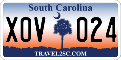 SC license plate XOV024