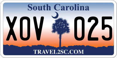 SC license plate XOV025