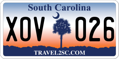 SC license plate XOV026