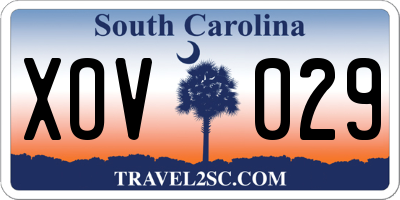 SC license plate XOV029