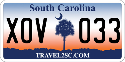 SC license plate XOV033