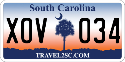 SC license plate XOV034