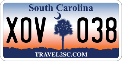 SC license plate XOV038