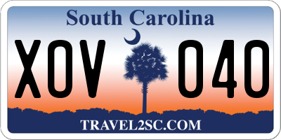 SC license plate XOV040