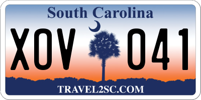 SC license plate XOV041