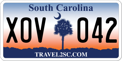SC license plate XOV042