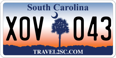 SC license plate XOV043