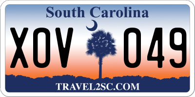 SC license plate XOV049