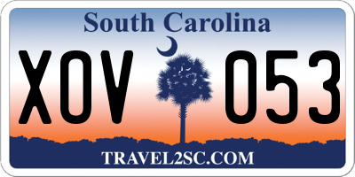 SC license plate XOV053