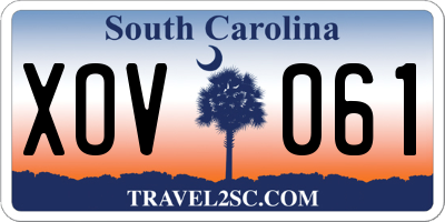 SC license plate XOV061