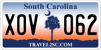 SC license plate XOV062