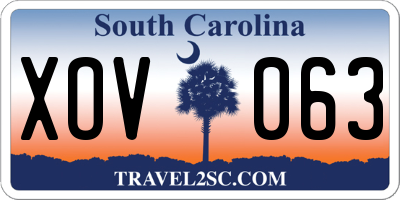 SC license plate XOV063