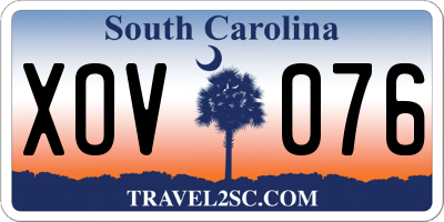 SC license plate XOV076