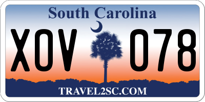 SC license plate XOV078