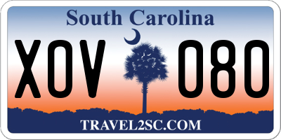 SC license plate XOV080