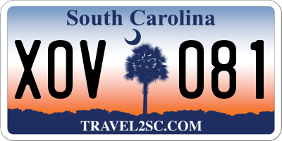 SC license plate XOV081