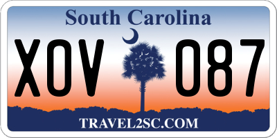 SC license plate XOV087