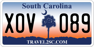 SC license plate XOV089