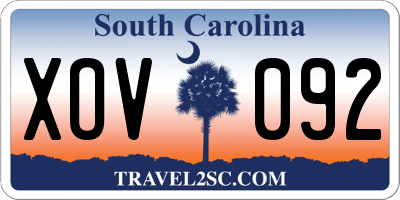 SC license plate XOV092