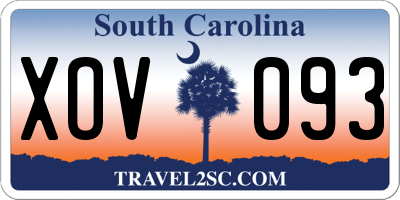 SC license plate XOV093