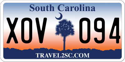 SC license plate XOV094