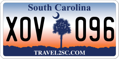 SC license plate XOV096