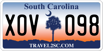 SC license plate XOV098