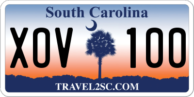 SC license plate XOV100