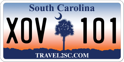 SC license plate XOV101