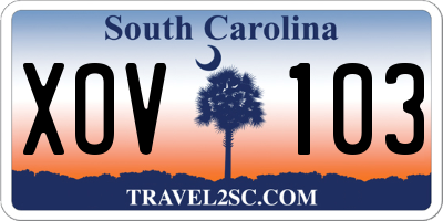 SC license plate XOV103