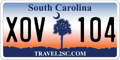 SC license plate XOV104