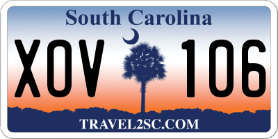SC license plate XOV106