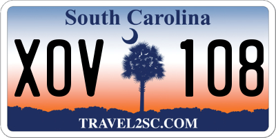 SC license plate XOV108