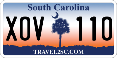 SC license plate XOV110