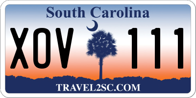 SC license plate XOV111