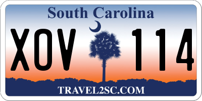 SC license plate XOV114