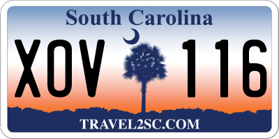 SC license plate XOV116