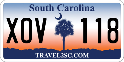 SC license plate XOV118