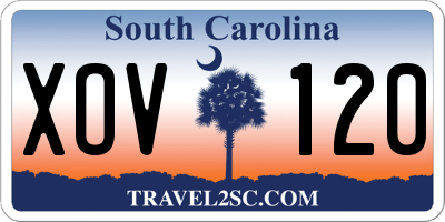 SC license plate XOV120