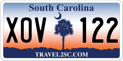 SC license plate XOV122