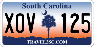 SC license plate XOV125