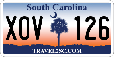 SC license plate XOV126