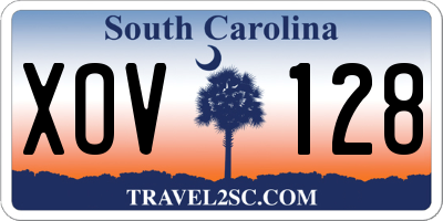 SC license plate XOV128