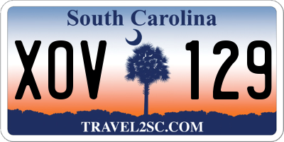 SC license plate XOV129