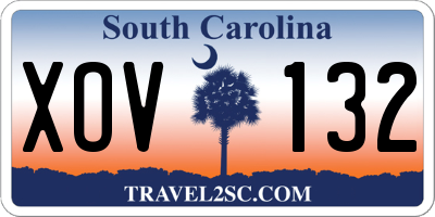 SC license plate XOV132