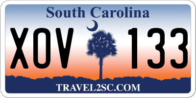 SC license plate XOV133