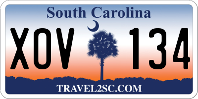 SC license plate XOV134