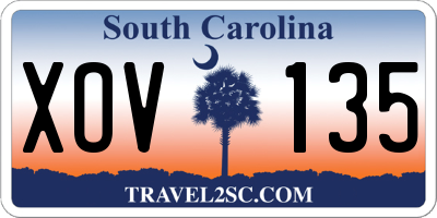 SC license plate XOV135