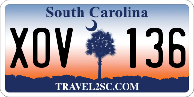 SC license plate XOV136