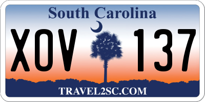 SC license plate XOV137